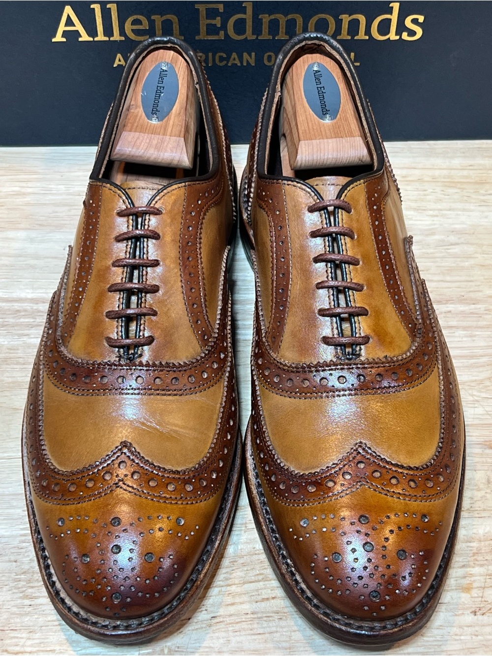 Allen Edmonds Two-Tone Brown Wingtip Oxfords